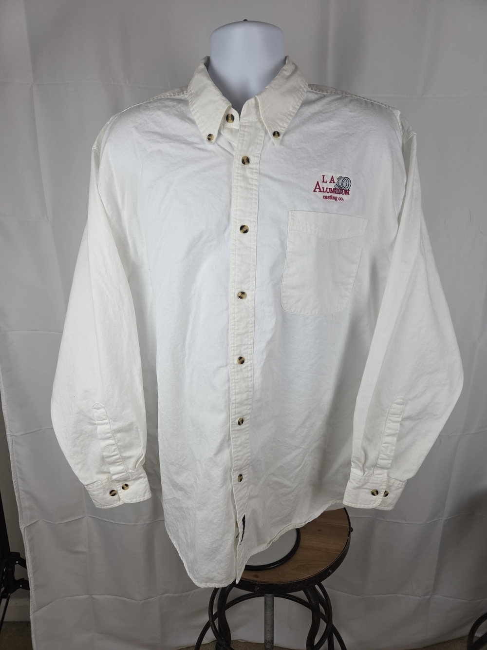 Authentic Chinos By Port Authority..White Button-Down Work Shirt